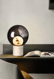 Alabaster Modern Smoked Glass Table Lamp — image 7