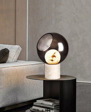 Alabaster Modern Smoked Glass Table Lamp — image 6
