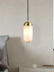 Alabaster Moonshade Copper Pendant Lamp — image 6