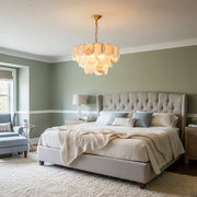 Alabaster Multi-Layer Brass Chandelier