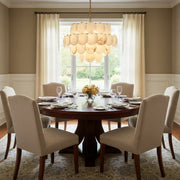 Alabaster Multi-Layer Brass Chandelier