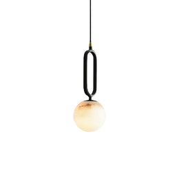 Alabaster Oval Ring Pendant Lamp — image 1