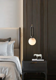 Alabaster Oval Ring Pendant Lamp — image 7