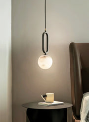 Alabaster Oval Ring Pendant Lamp — image 5