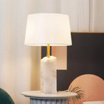 Alabaster Raw Fbric Table Lamp — image 4