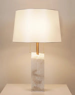 Alabaster Raw Fbric Table Lamp — image 9