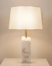 Alabaster Raw Fbric Table Lamp — image 9