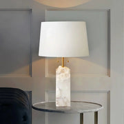 Alabaster Raw Fbric Table Lamp — image 5