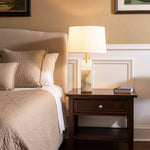 Alabaster Raw Fbric Table Lamp — image 2
