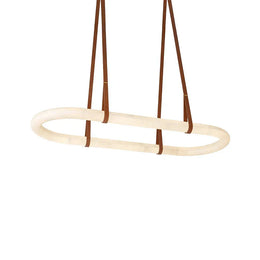 Alabaster Round Leather Chandelier