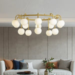 Alabaster Sphere Ring Chandelier