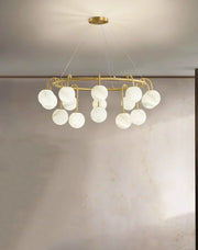 Alabaster Sphere Ring Chandelier