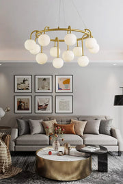 Alabaster Sphere Ring Chandelier