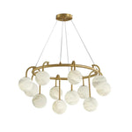 Alabaster Sphere Ring Chandelier