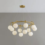 Alabaster Sphere Ring Chandelier