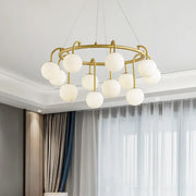 Alabaster Sphere Ring Chandelier