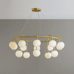 Alabaster Sphere Ring Chandelier