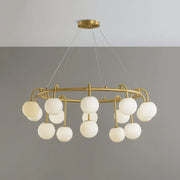 Alabaster Sphere Ring Chandelier