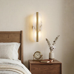 Alabaster Stone Brass Wall Lamp