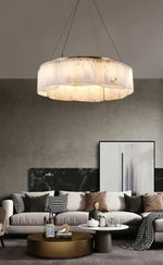 Alabaster diamond chandelier