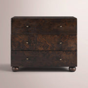 Alvory 3-Drawer Nightstand — DARK BROWN BURL