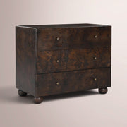 Alvory 3-Drawer Nightstand — DARK BROWN BURL