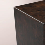 Alvory 3-Drawer Nightstand — DARK BROWN BURL