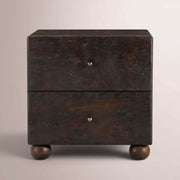 Alvory Nightstand — DARK BROWN BURL