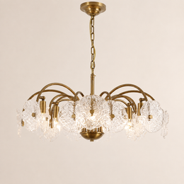 Alon Vintage Glass Tiered Chandelier  27”D 32“D