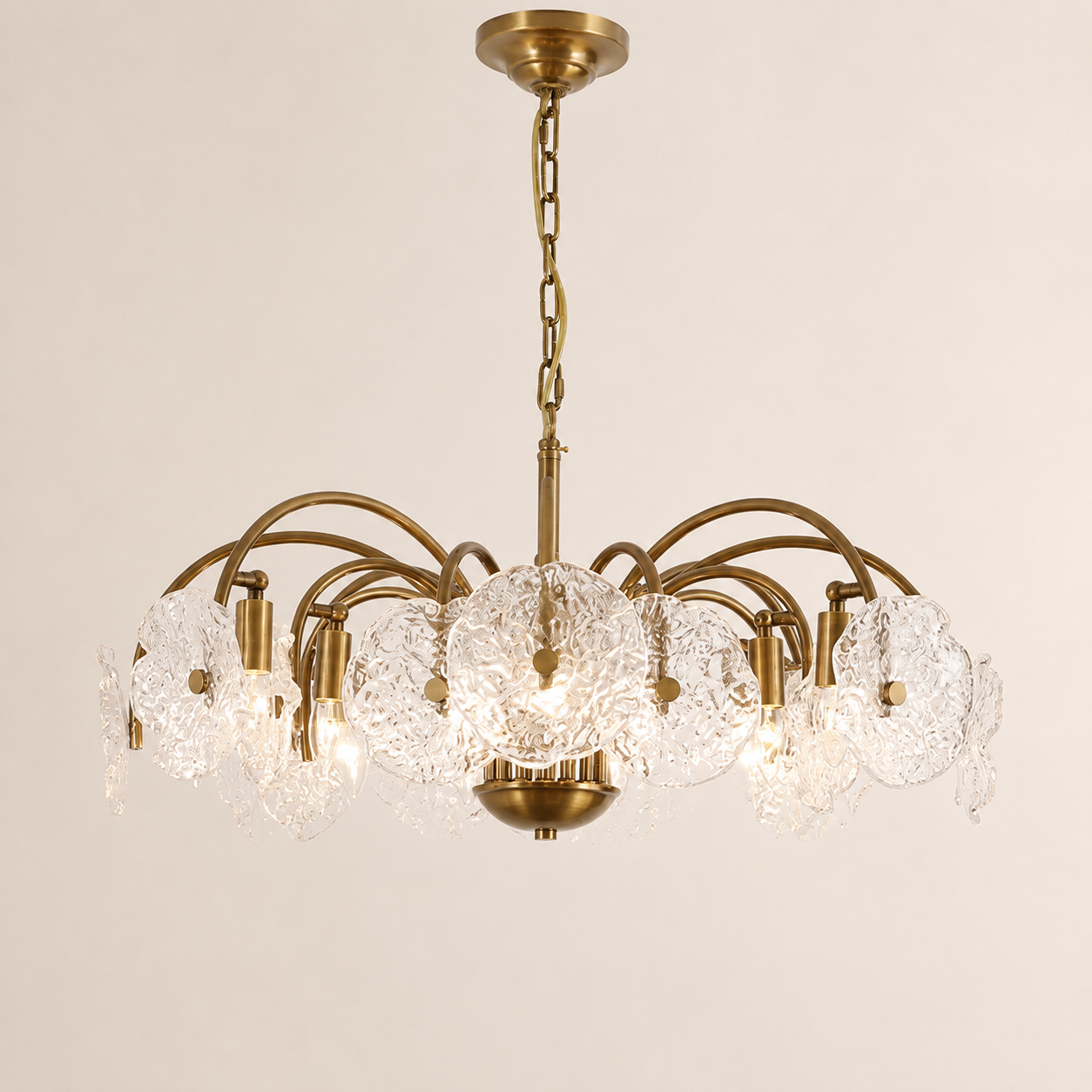 Alon Vintage Glass Tiered Chandelier  27”D 32“D