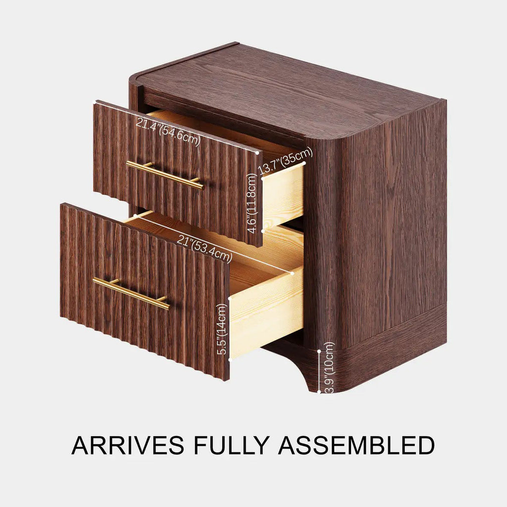 Kian Solid Oak Nightstand For Bedroom