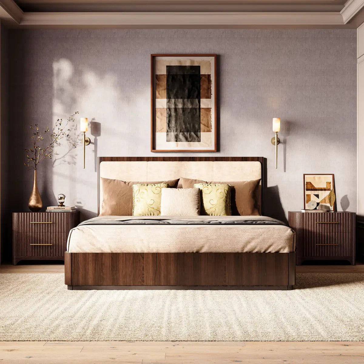 Kian Solid Oak Nightstand For Bedroom