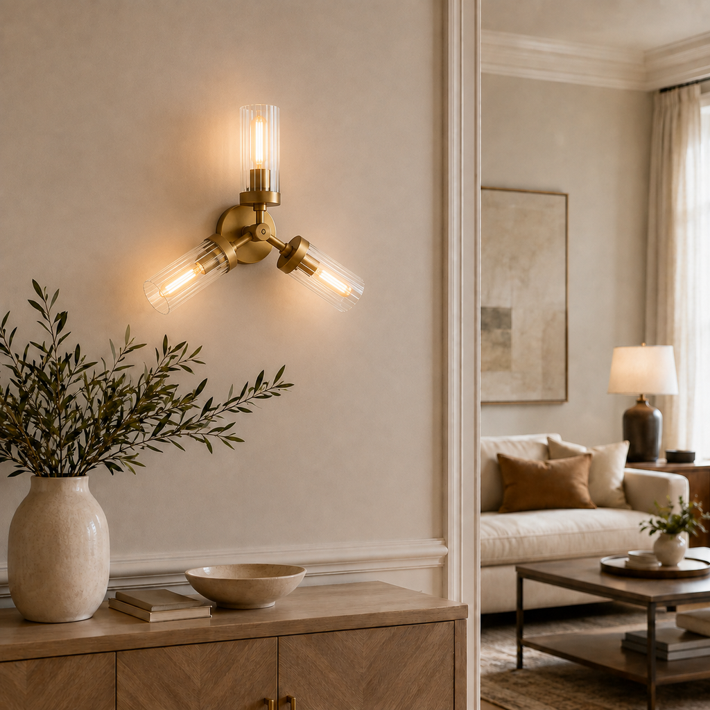 Andreas 3-Light Glass Flushmount