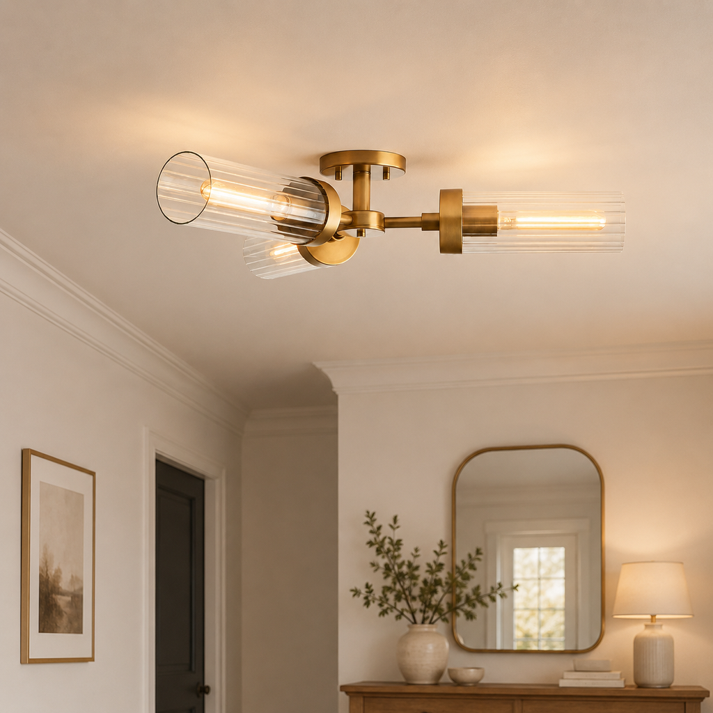 Andreas 3-Light Glass Flushmount
