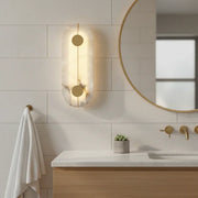 Artistic Brass Alabaster Wall Lamp