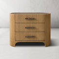 Alder Fluted 3-Drawer Nightstand