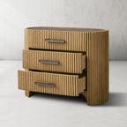 Alder Fluted 3-Drawer Nightstand