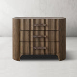 Alder Fluted 3-Drawer Nightstand
