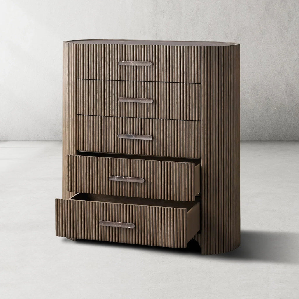 Alder Fluted 5-Drawer Chest