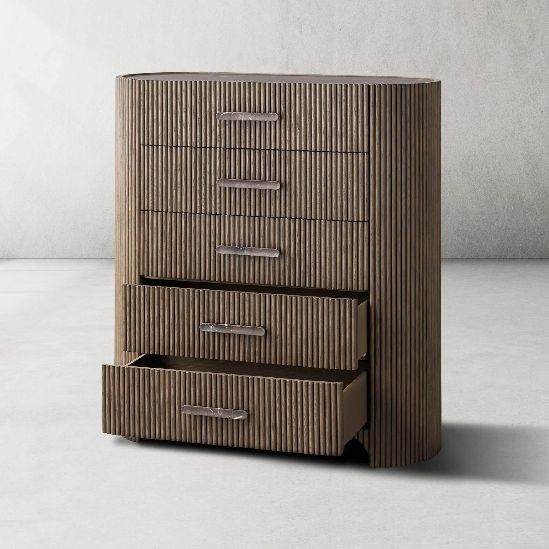 Alder Fluted 5-Drawer Chest