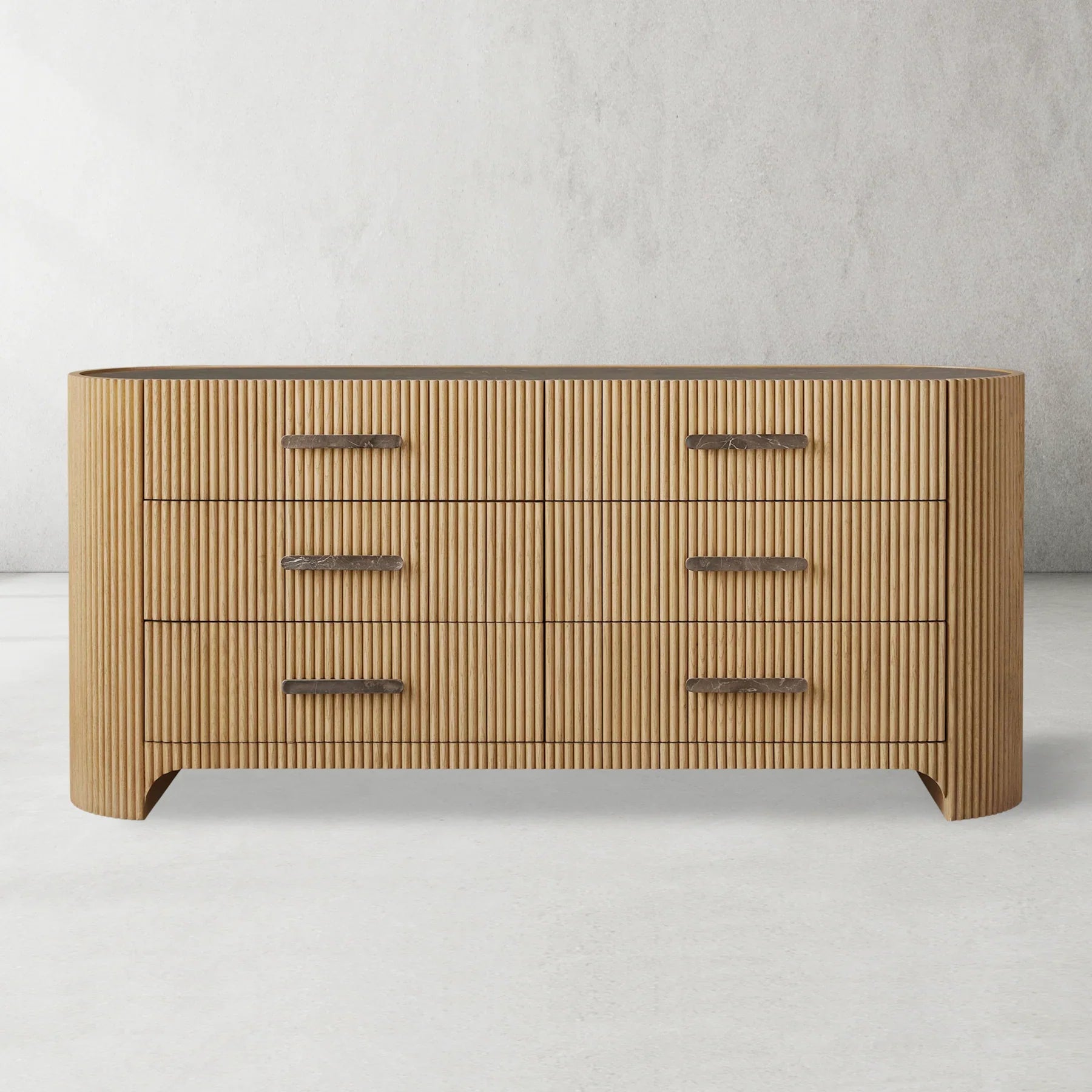 Alder Fluted 6-Drawer Dresser