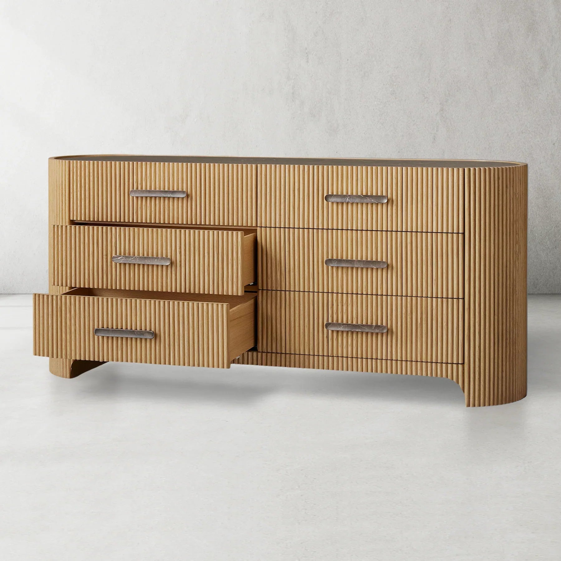 Alder Fluted 6-Drawer Dresser