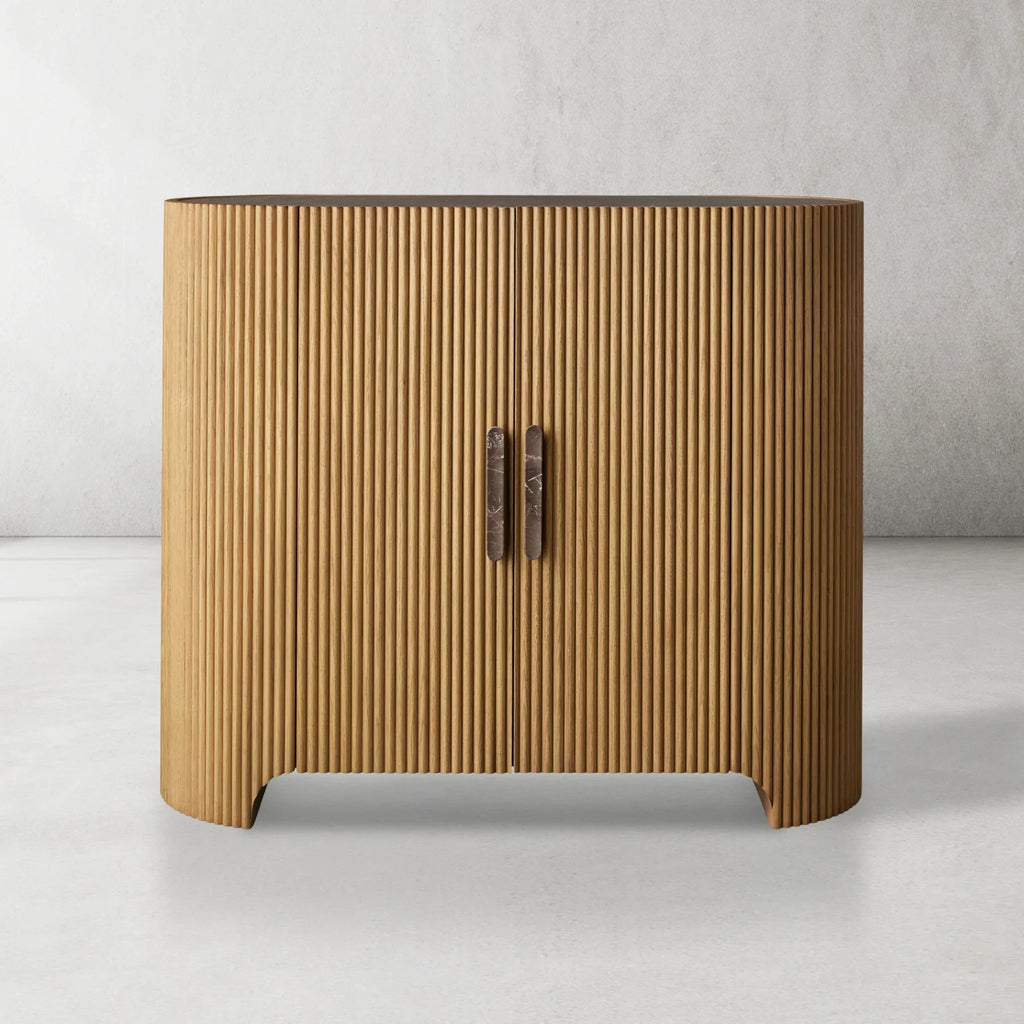 Alder Fluted Demilune Accent Cabinet