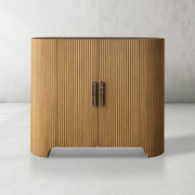 Alder Fluted Demilune Accent Cabinet