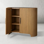 Alder Fluted Demilune Accent Cabinet