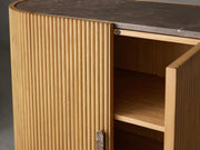 Alder Fluted Demilune Accent Cabinet