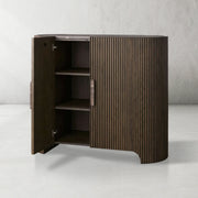 Alder Fluted Demilune Accent Cabinet