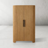 Alder Fluted Rounded Storage Cabinet 80“H