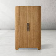 Alder Fluted Rounded Storage Cabinet 80“H