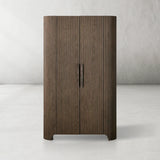 Alder Fluted Rounded Storage Cabinet 80“H